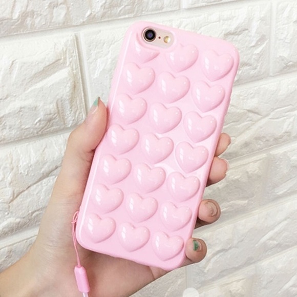 FINAL SALE iPhone 7/8 Case 3D Pink Candy Hearts - Picture 2 of 5